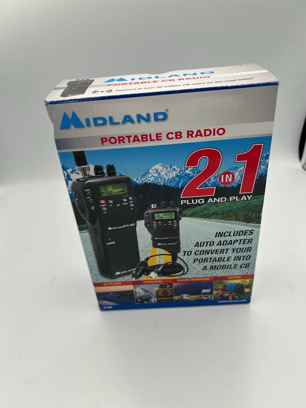 Midland 75-822- 40 channel 2-in-1 handheld mobile CB Radio - complete in box